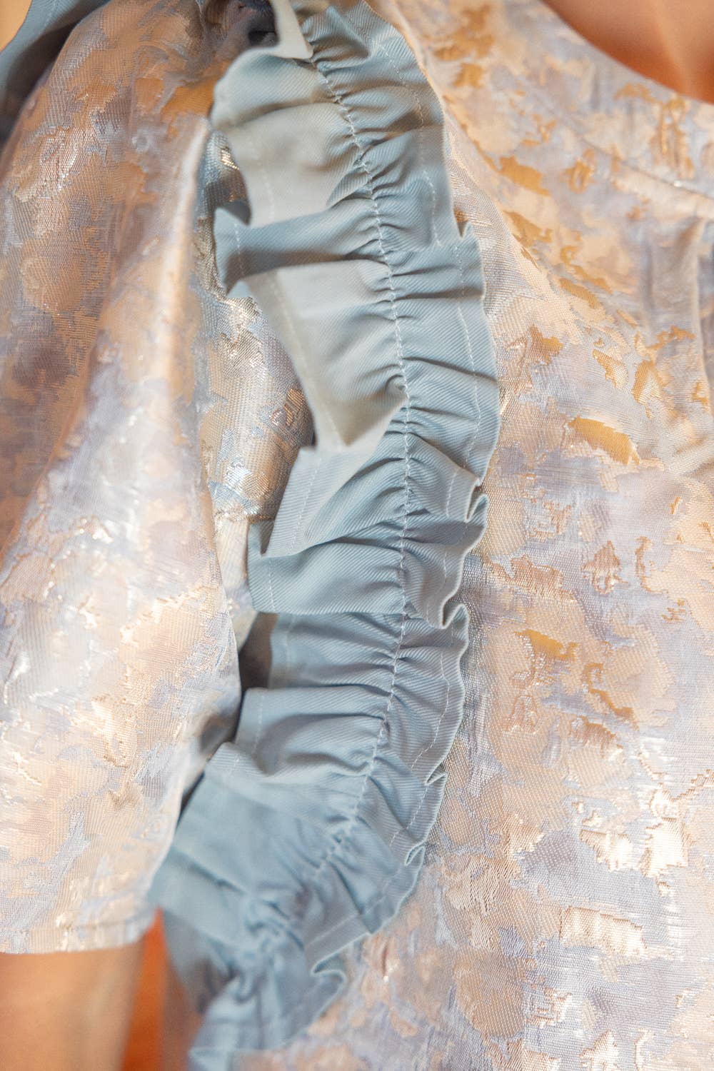 VOY - Venta al por mayor Vestido - Mujer - 34882 Vestido de Volantes con Contraste de Jacquard Metálico9