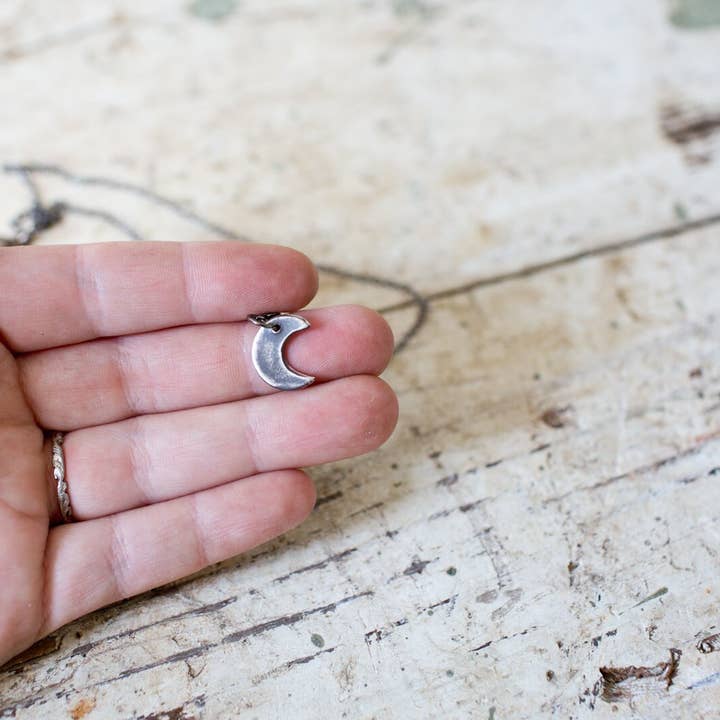 Small Crescent Moon Necklace for wholesale by Farmhouse Moon