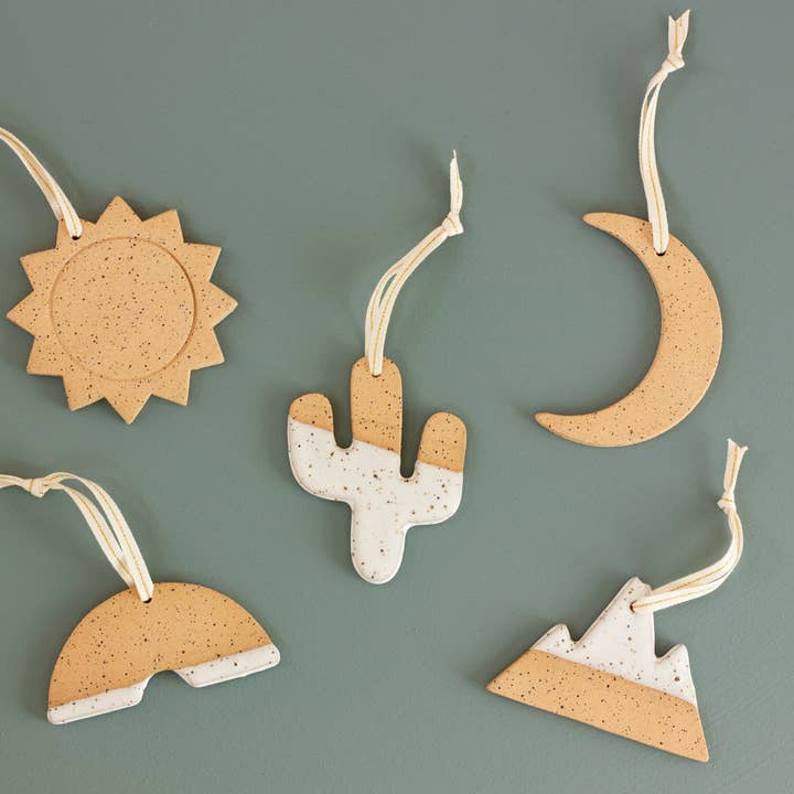 Hereafter - Wholesale Ornament - Speckled Crescent Ceramic Ornament2