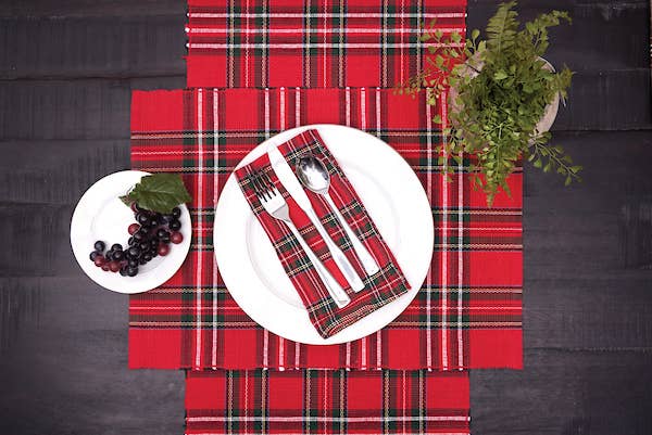 C&F Home - Wholesale Dinner & Cloth Napkin - Arlington Red Plaid Napkin1