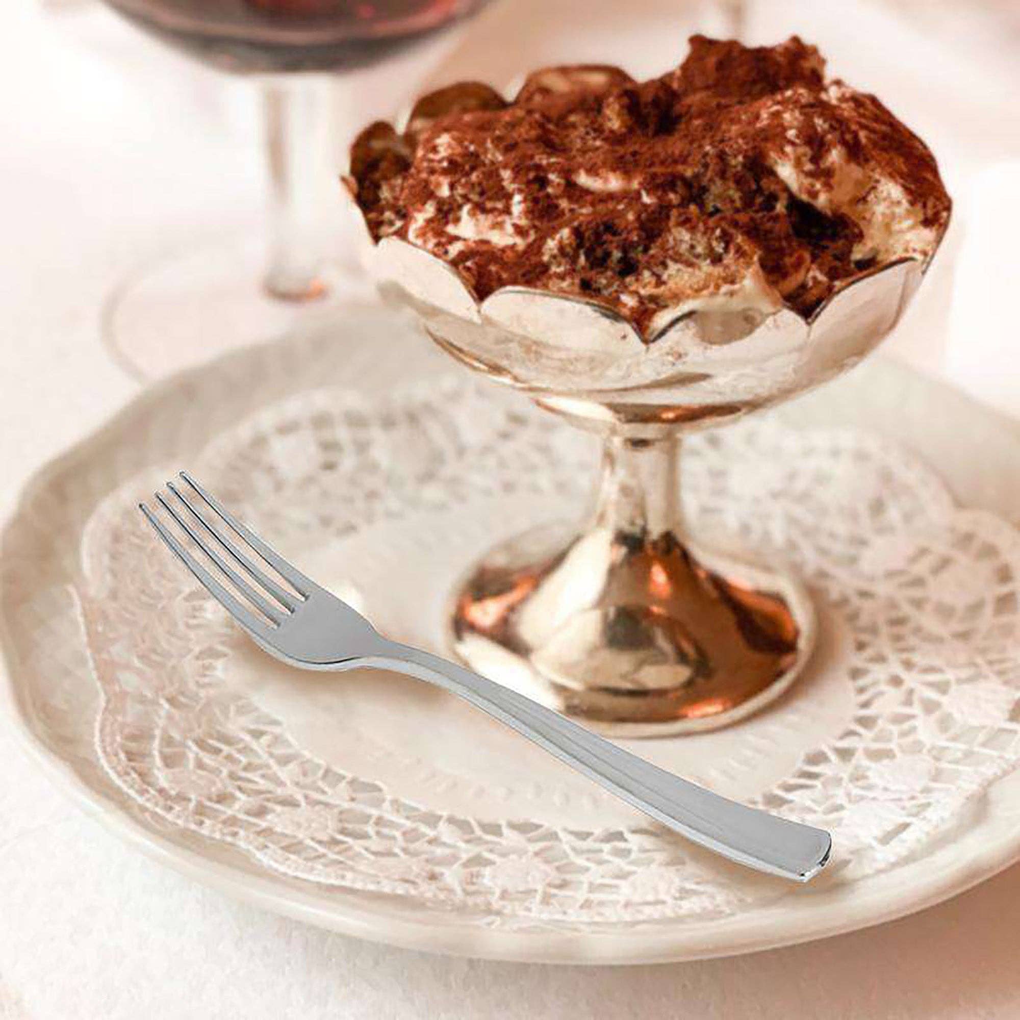 Smarty had a Party - Wholesale Disposable Servingware Set - Shiny Metallic Silver Plastic Forks - 24 pcs7