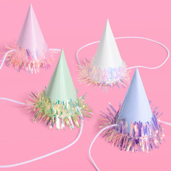 xo, Fetti - Wholesale Party Hat/Crown - Mini Party Hats - 10 mini hats, Birthday Pastel