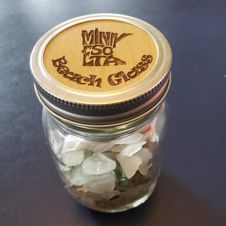 Minnesota Agates Beach Glass Rocks Mason Jar Lid Topper for wholesale by Sea Glass Displays