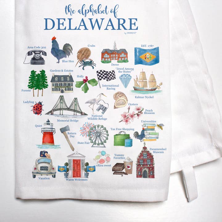 Delaware Alphabet Bar Towel for wholesale by Dishique