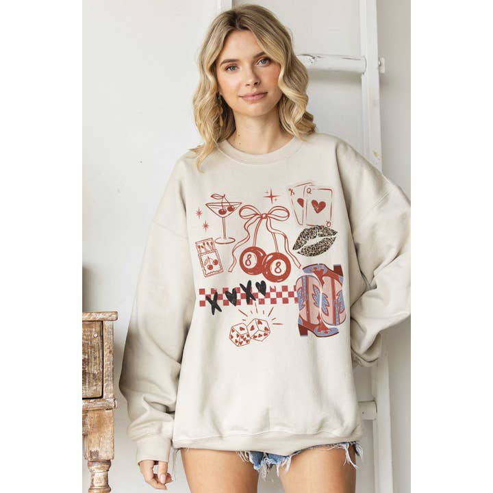 COWGIRL LOVE COLLAGE Oversized Grafische Sweatshirt voor wholesale door BLUME & CO.