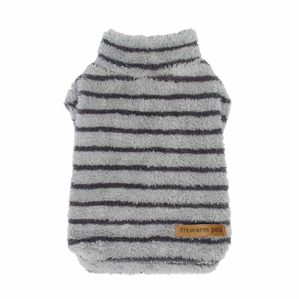 Gray 2 Pack Striped Dog Fleece Sweater for wholesale on Faire7