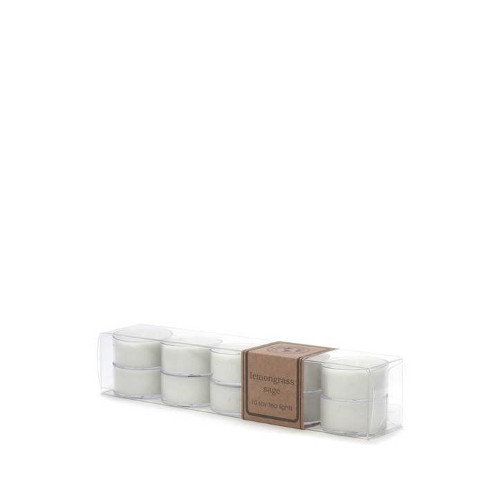 te ljus 10pk CITRONGRÄS SALVIA för wholesale av Eco Candle Company