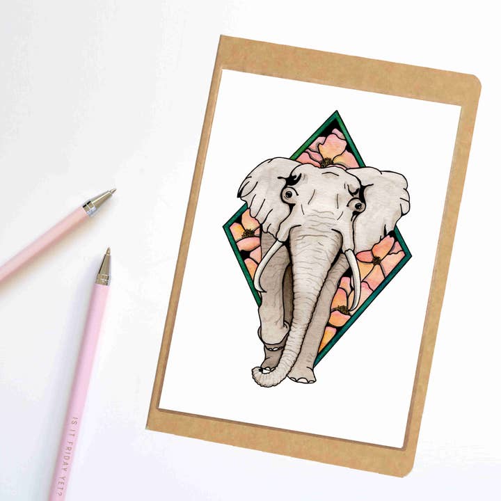"Elle the Elephant" Notebook / Sketchbook / Journal for wholesale by PinkPolish Design