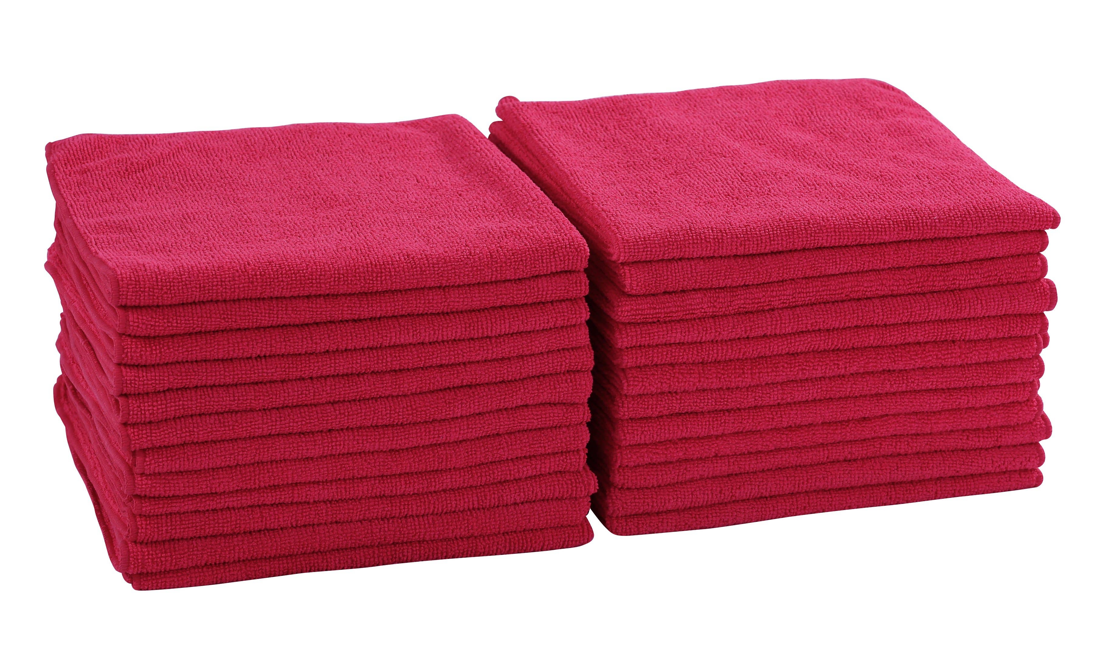 Everplush - Wholesale Cleaning Cloth - Commercial Microfiber Cleaning Cloths, 12 Pack - Red6