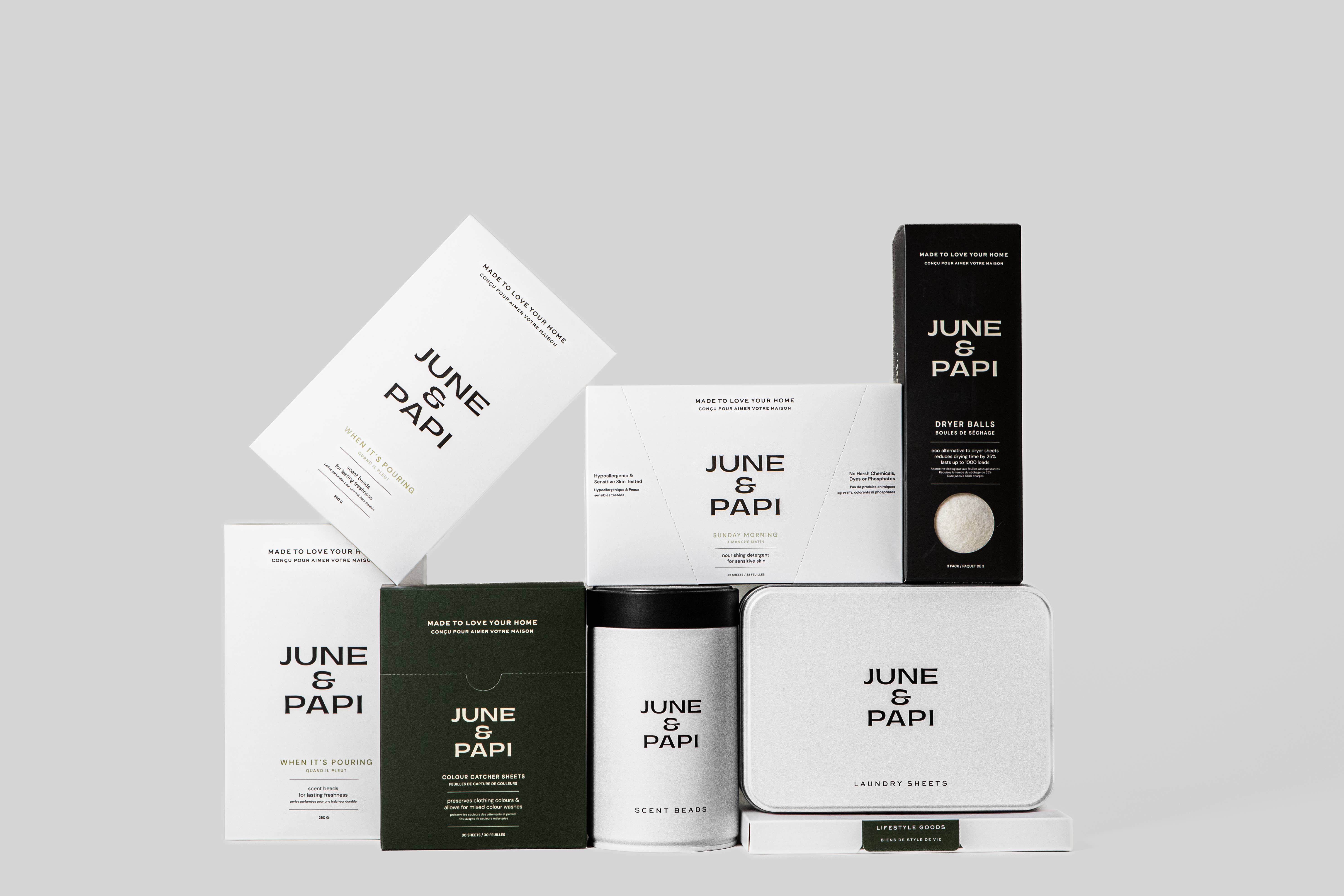 June & Papi - Venta al por mayor Cápsulas/ polvos de detergente para ropa - Kit de inicio0