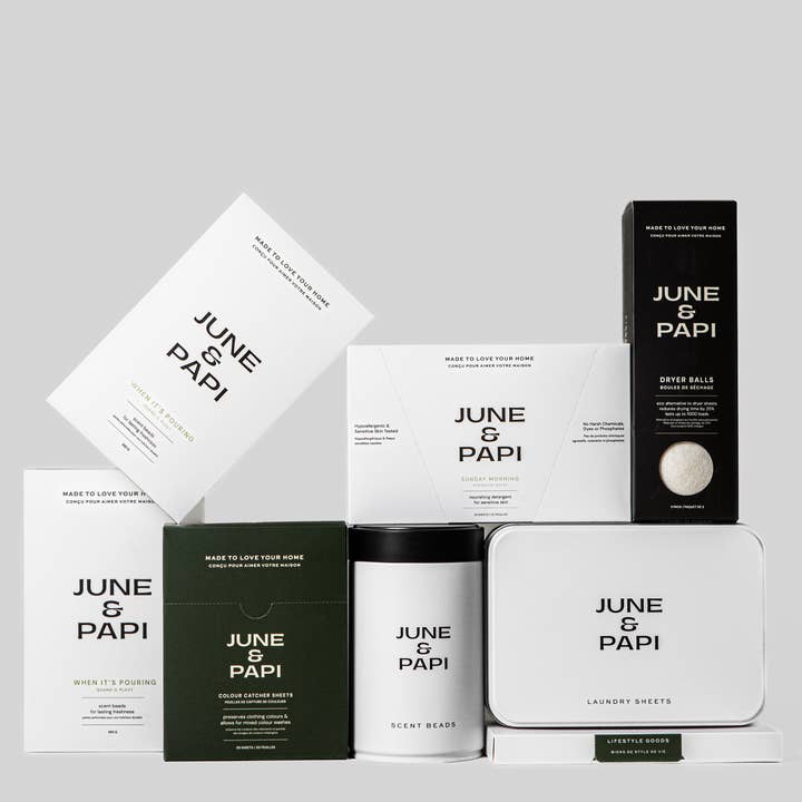 June & Papi - Venta al por mayor Cápsulas/ polvos de detergente para ropa - Kit de inicio0