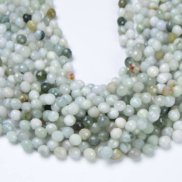 Beads Creation - Wholesale Beads - Multicolor Burma Jade Round High Quality Beads 6x7mm PRP5432