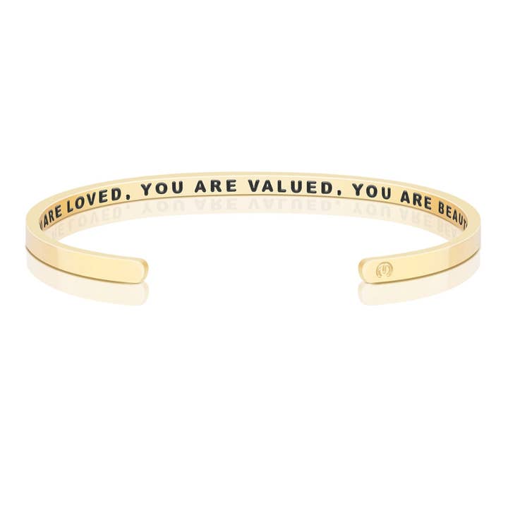 MantraBand - Wholesale Cuff Bracelet - You Are Loved, You Are Valued, You Are Beautiful (within)
