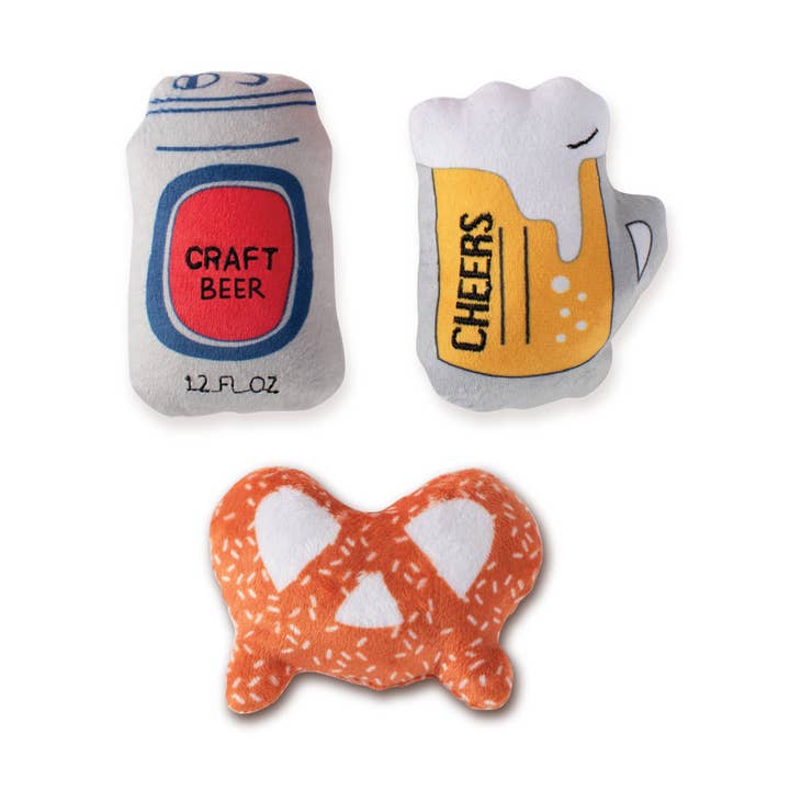 Ensemble de 3 petits jouets pour chiens - Bière pour la vente par Petshop by Fringe Studio