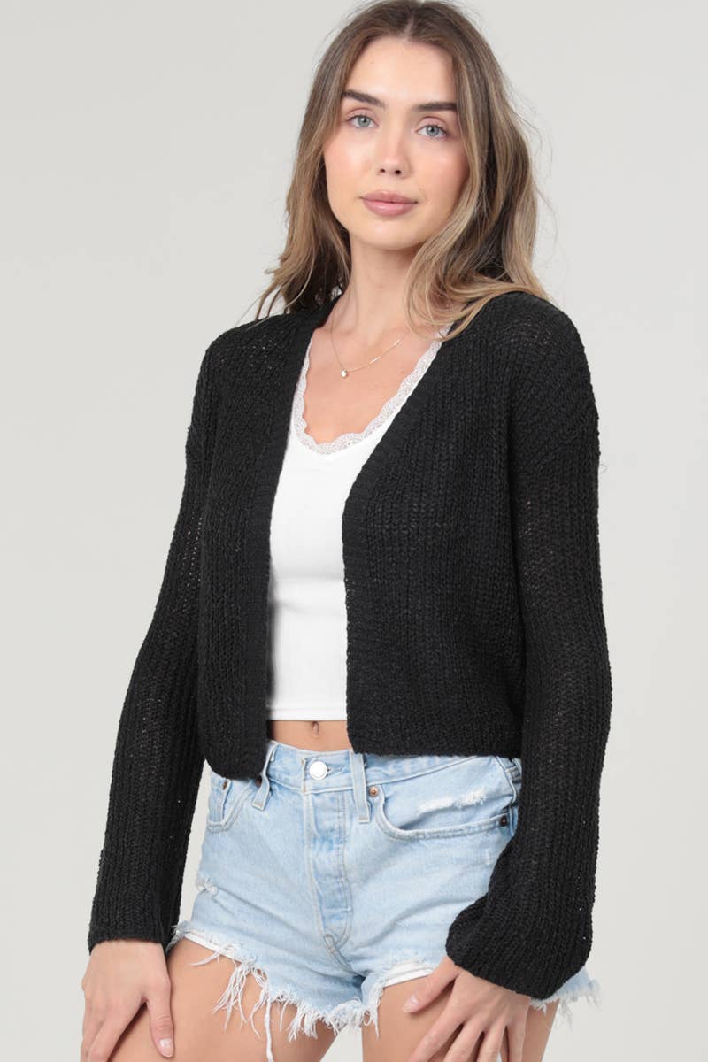 ANGIE - Wholesale Cardigan - Women's - XHT53-ASIS LIGHT WEIGHT FLARE SLEEVE CARDIGAN15