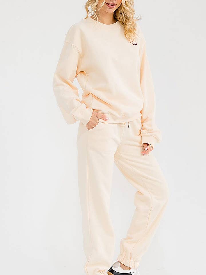 PULLOVER TRUI & ELASTISCHE TAILLE BROEKEN GRAPHISCHE SET voor wholesale door ROUSSEAU