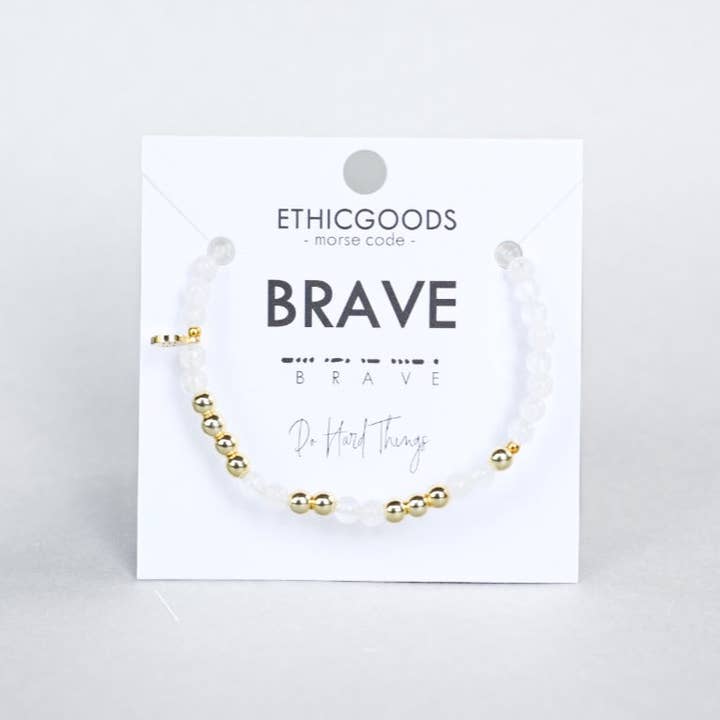 ETHICGOODS - Venta al por mayor Pulsera de cuentas - Pulsera Código Morse de Oro | BRAVE