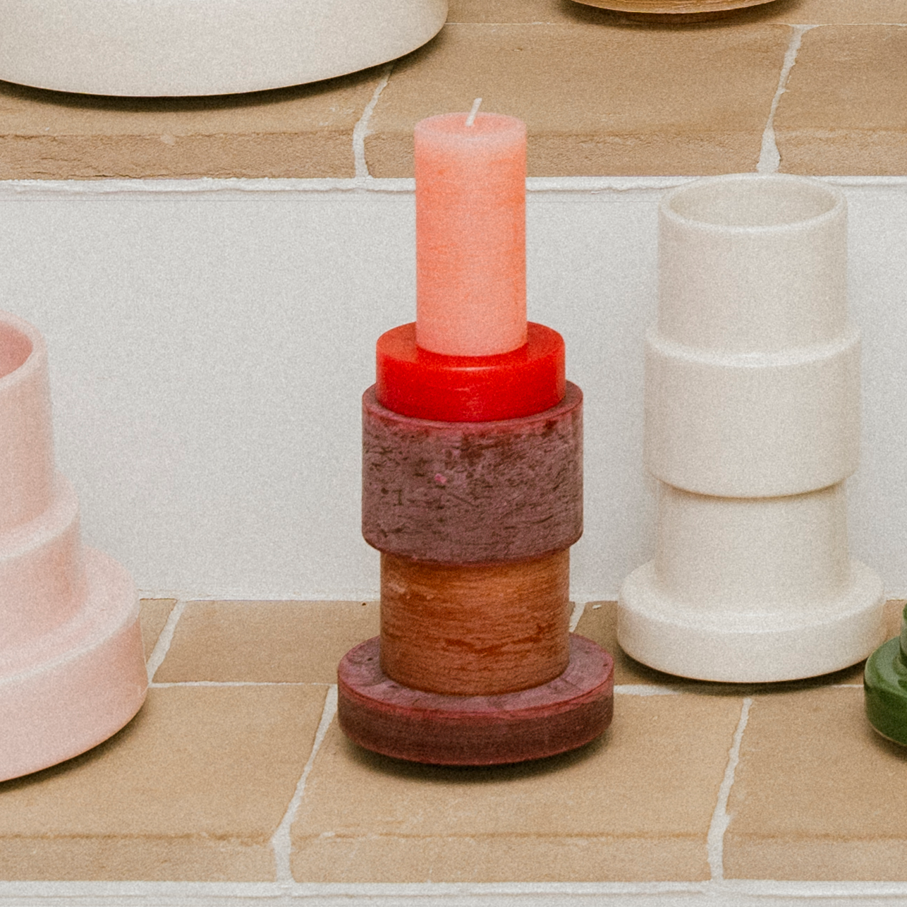 Stan Editions – wholesale Novelty candle – CANDL STACK 03- Burgundy1