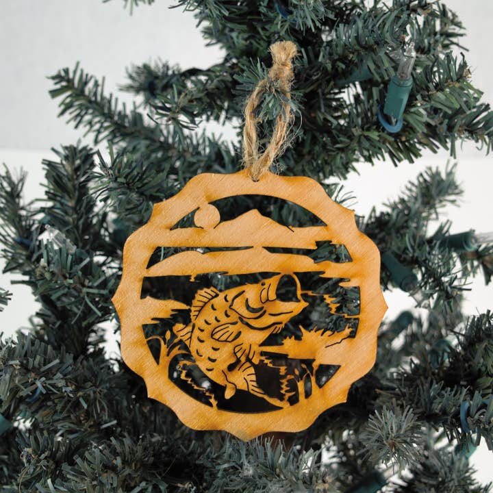 Bass Ornament for wholesale by Rocket Laser Graphics