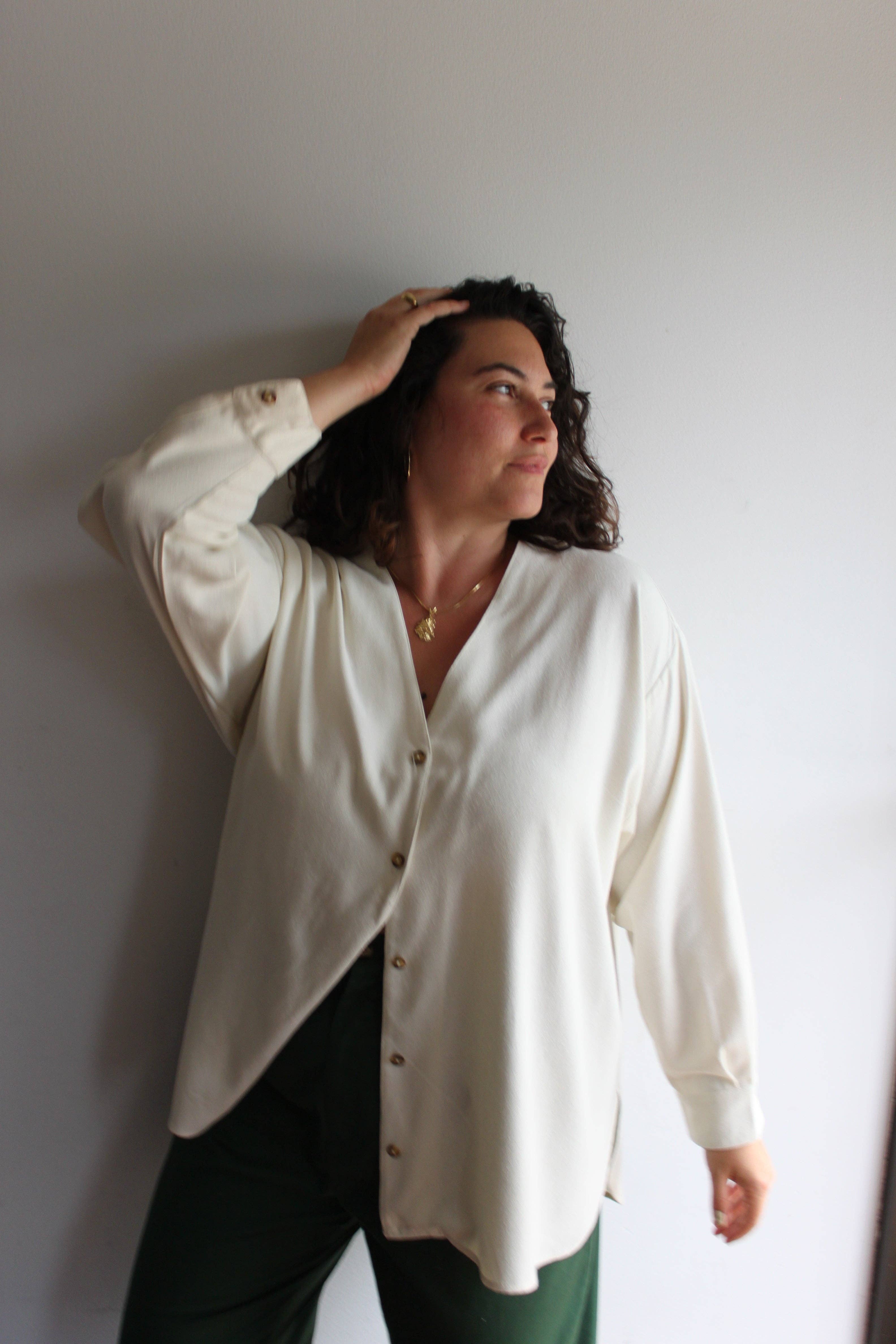 Na Nin - Wholesale Shirt - Women's - Mary Margaret Silk Herringbone Tunic2