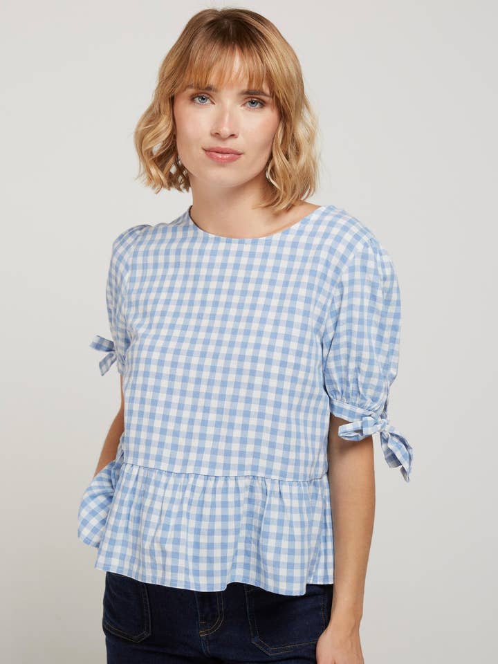 BETTIE - Top Vichy Nó Costas 100% Algodão por atacado de Andy & Lucy