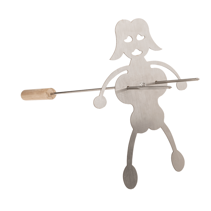 Out of the blue KG - Vendita all'ingrosso Utensile per barbecue - Set da 2 Spiedini per Barbecue per Coppia, 20 cm, Acciaio Inox con Manici in Legno3