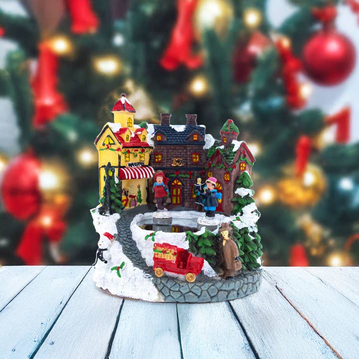 BestPysanky - Wholesale Decorative Figurine - Winter Village Skating Animated Musical Christmas Figurine1