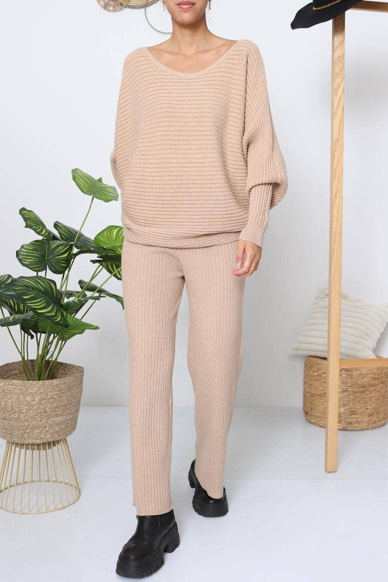 DIX-ONZE - Wholesale Top & Pant Set (NOT Loungewear) - Women's - Ribbed Fine Knit Set – Oversized Sweater & Wide-Leg Pants12