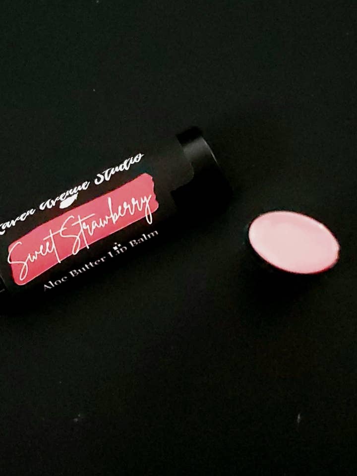 Strawberry Moon Aloe Butter Lip Balm for wholesale by Raven Avenue Studio