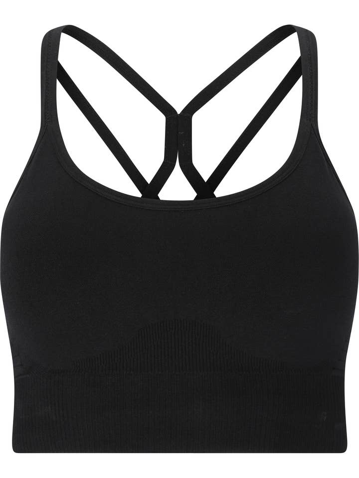 Soutien-gorge de sport sans couture Athlecia Foan, Noir pour la vente par YUMAN