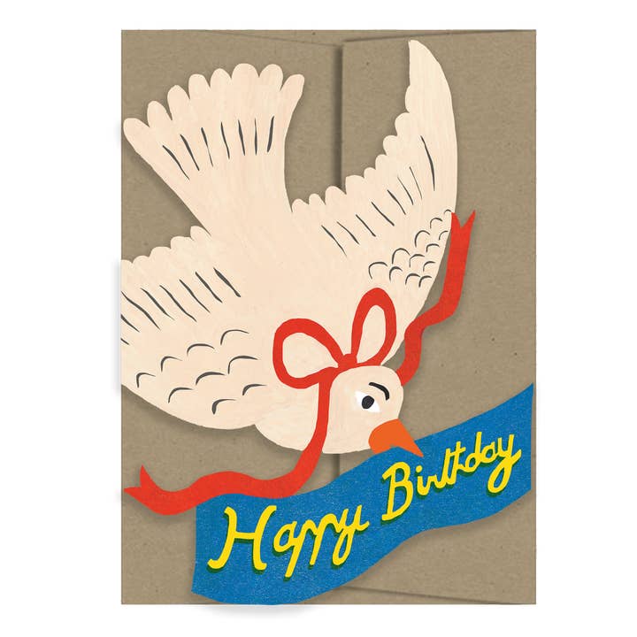 Isatopia - Wholesale Birthday Card - Happy Birthday Bird - Die Cut Card