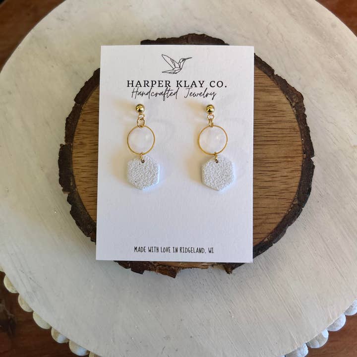 Harper Klay Co - Wholesale Jewelry Set - The Hex Halo Set- Polymer Clay Dangle Earrings