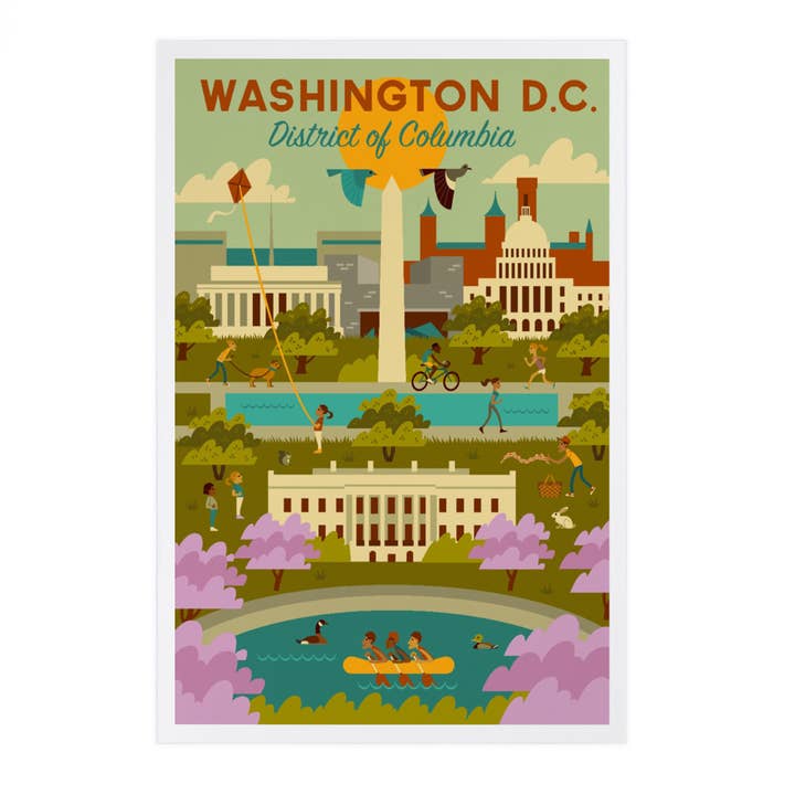 Lantern Press - Wholesale Postcard - PREMIUM POSTCARDS Washington DC, Geometric City Series