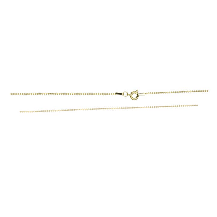 Bead Chain 1mm 16" with Spring Ring - Gold Filled for wholesale by Kamal