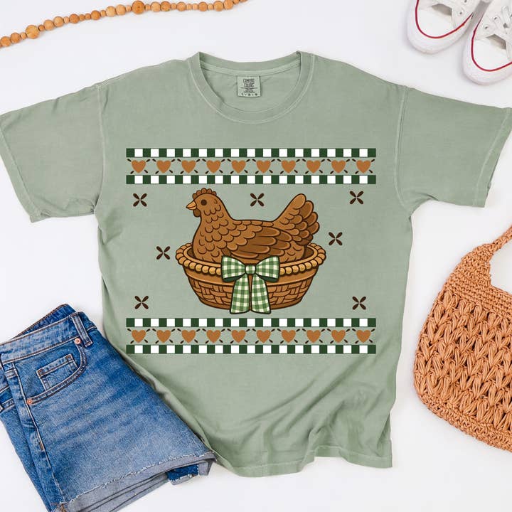 Hen In A Basket Graphic Tee for wholesale by Haysville House
