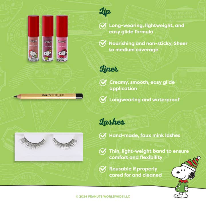 Profusion Cosmetics - Wholesale Makeup Kit - Peanuts Holiday | Merry Christmas Charlie Brown Vanity Set10