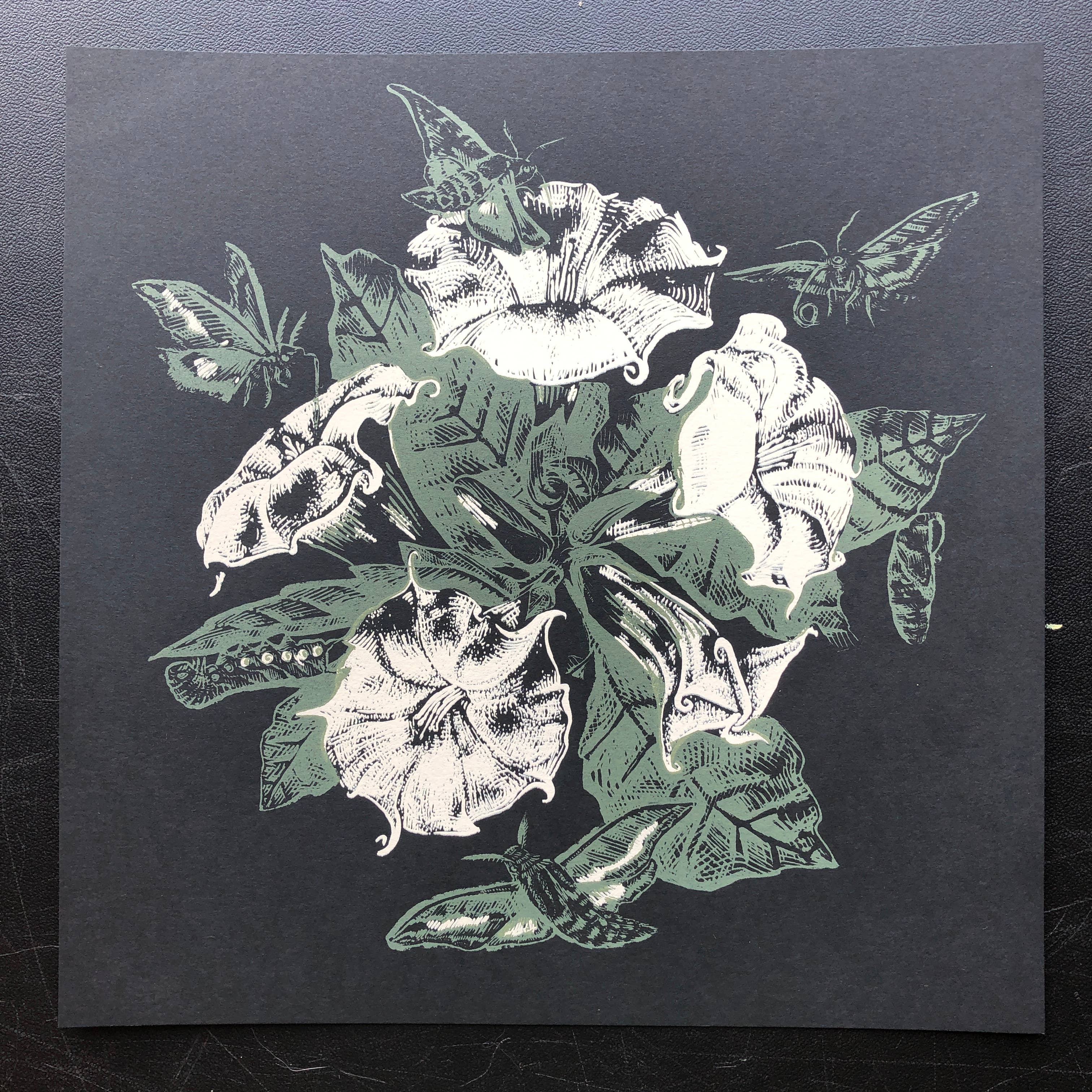 Solstice Handmade - Venta al por mayor Ilustración - Serigrafía de flor de luna1