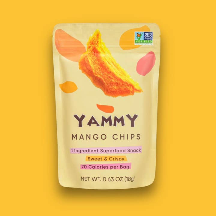 Yammy - Wholesale Dried/Dehydrated Fruit - Dried Mango Chips Snack Pack: Gluten Free, Vegan