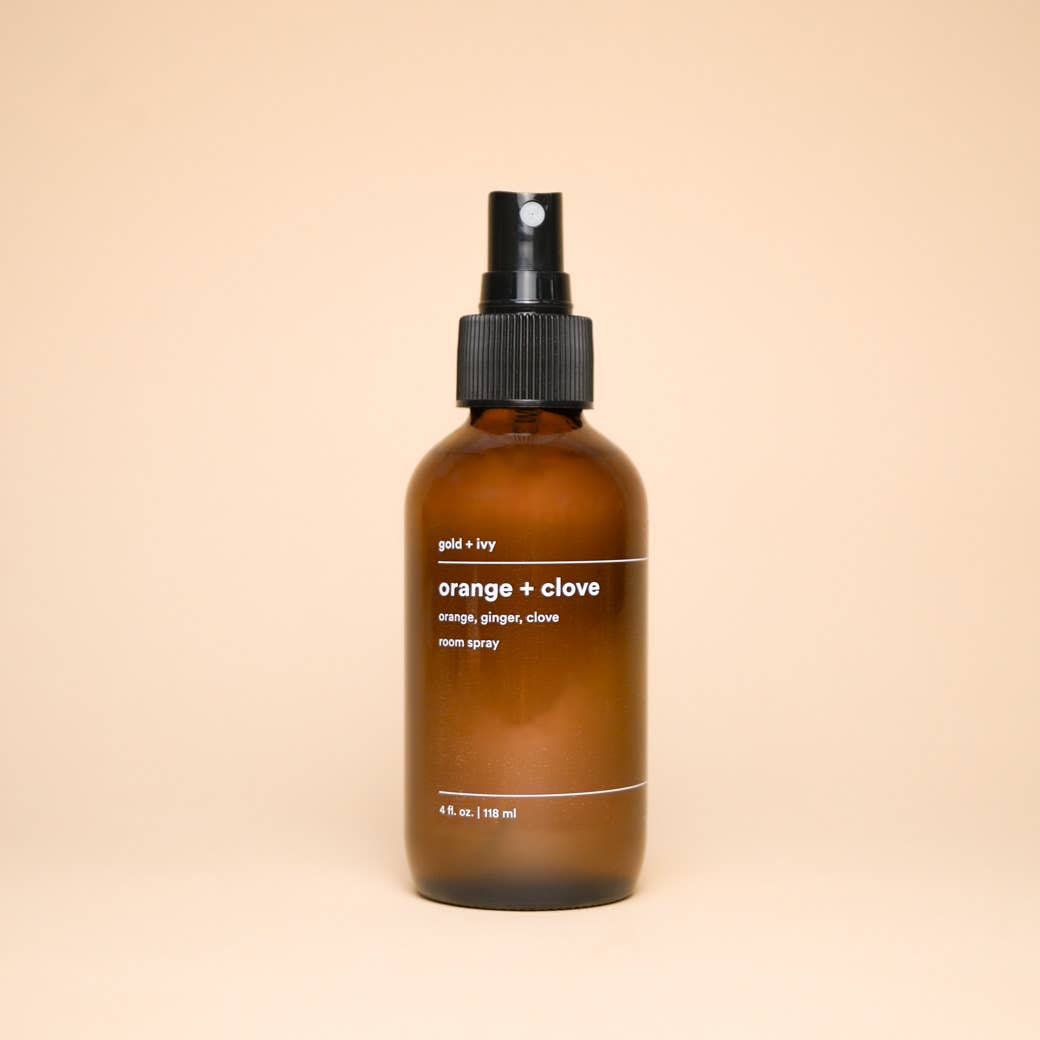 gold + ivy – wholesale Room & linen spray – orange + clove room spray - orange, ginger, clove4