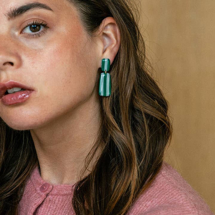 Van Schaaijk Studio - Wholesale Dangle Earrings - Earrings Julia - Emerald / Sea2