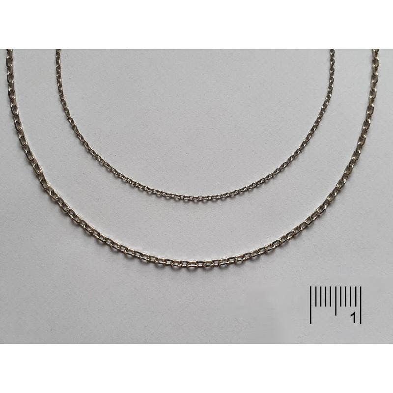 Grey 925 rhodium-plated silver chain 0.30, length 45+3cm for wholesale on Faire1