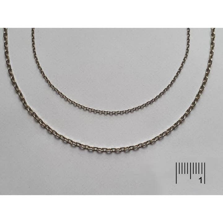 Grey 925 rhodium-plated silver chain 0.30, length 45+3cm for wholesale on Faire1