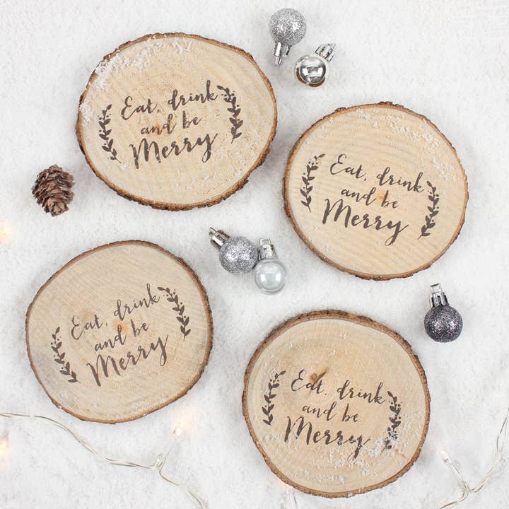 Something Different Wholesale - Wholesale Coasters - Set of 4 Printed Log Coasters