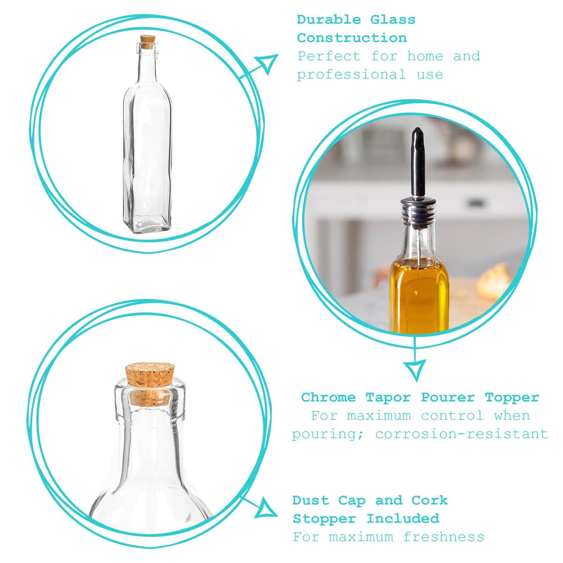 Rinkit Pty Ltd - Wholesale Oil/vinegar dispenser - Olive Oil Pourer Bottle with Cork Lid - 500ml4