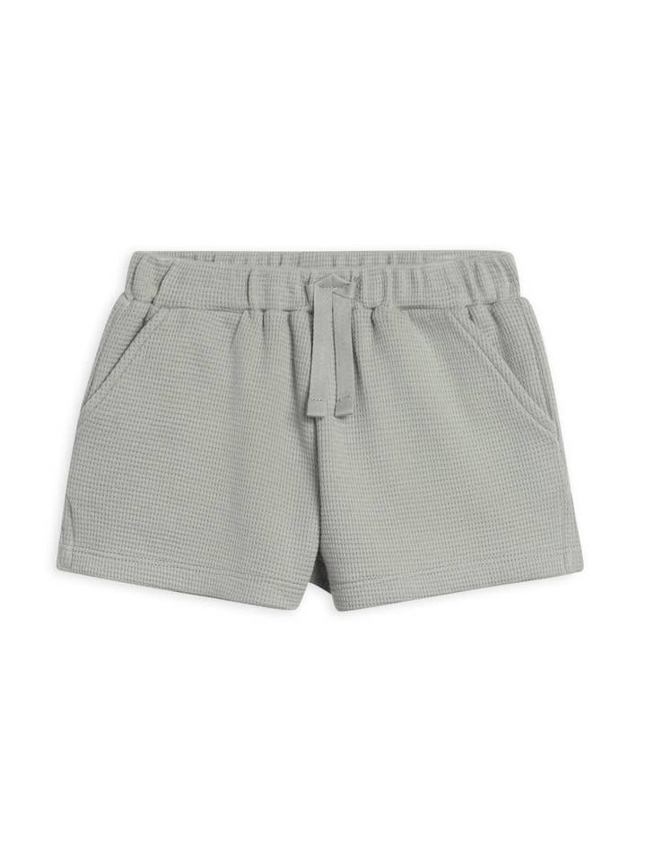 Bio-Baby- und Kinder-Avery-Waffelshorts - Mist für den Großhandel von Colored Organics