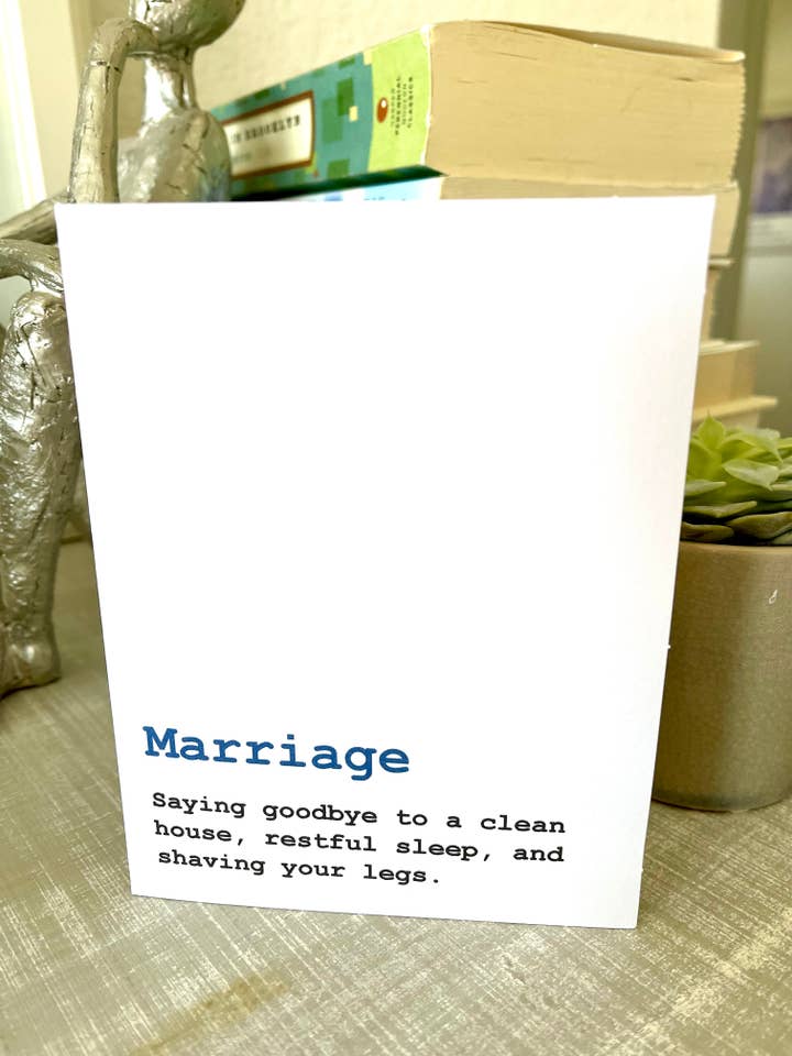 Humoristische wenskaart voor het huwelijk voor wholesale door Bad Cards Boutique