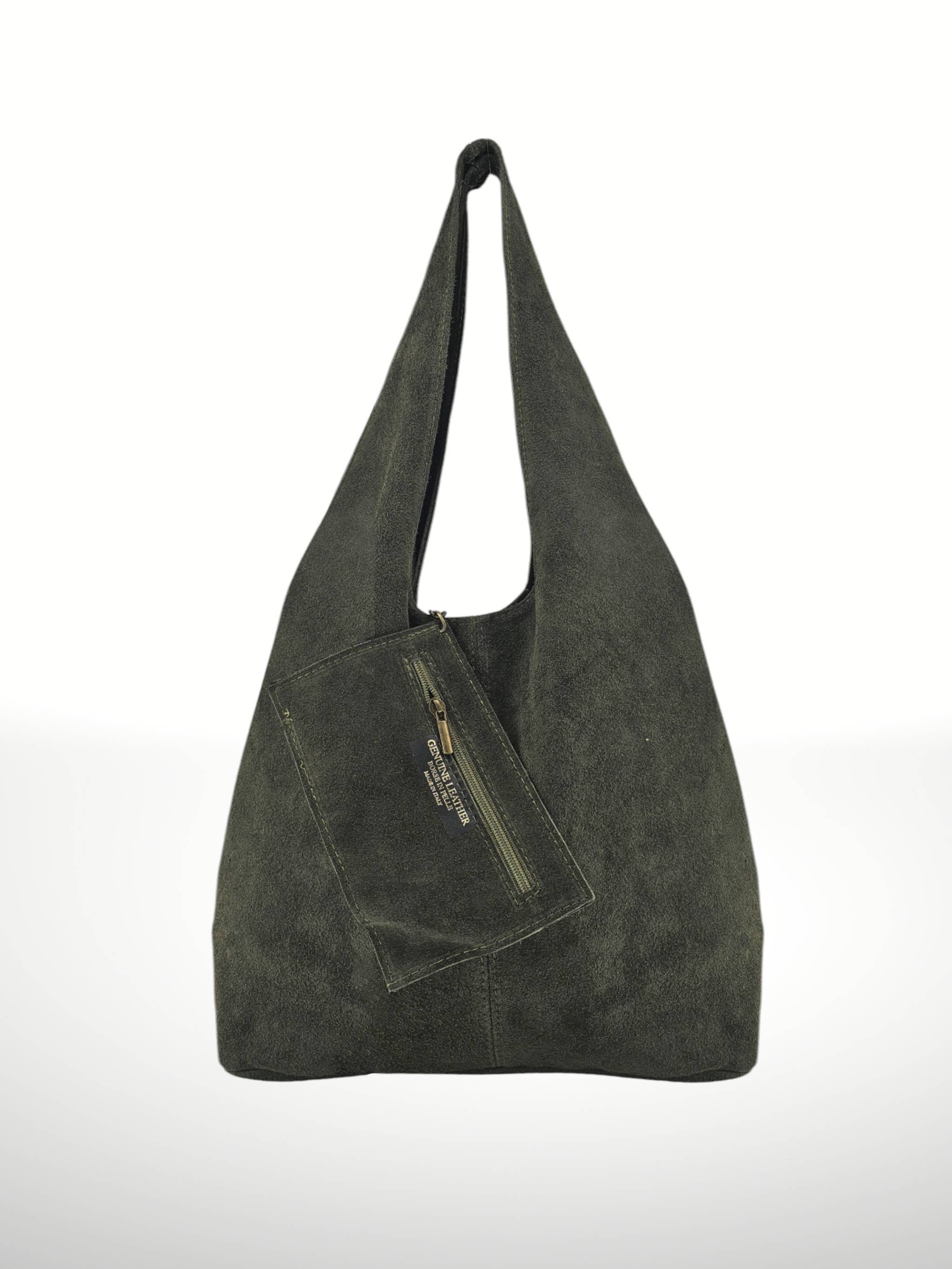 ITALIAN'S LEATHER - Wholesale Top Handle Bag - Women's - Giannina 221024 Suede Leather Shoulder Bag14
