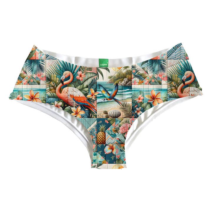 Flamingo Patchwork Hipster voor wholesale door HAPPY UNDIES