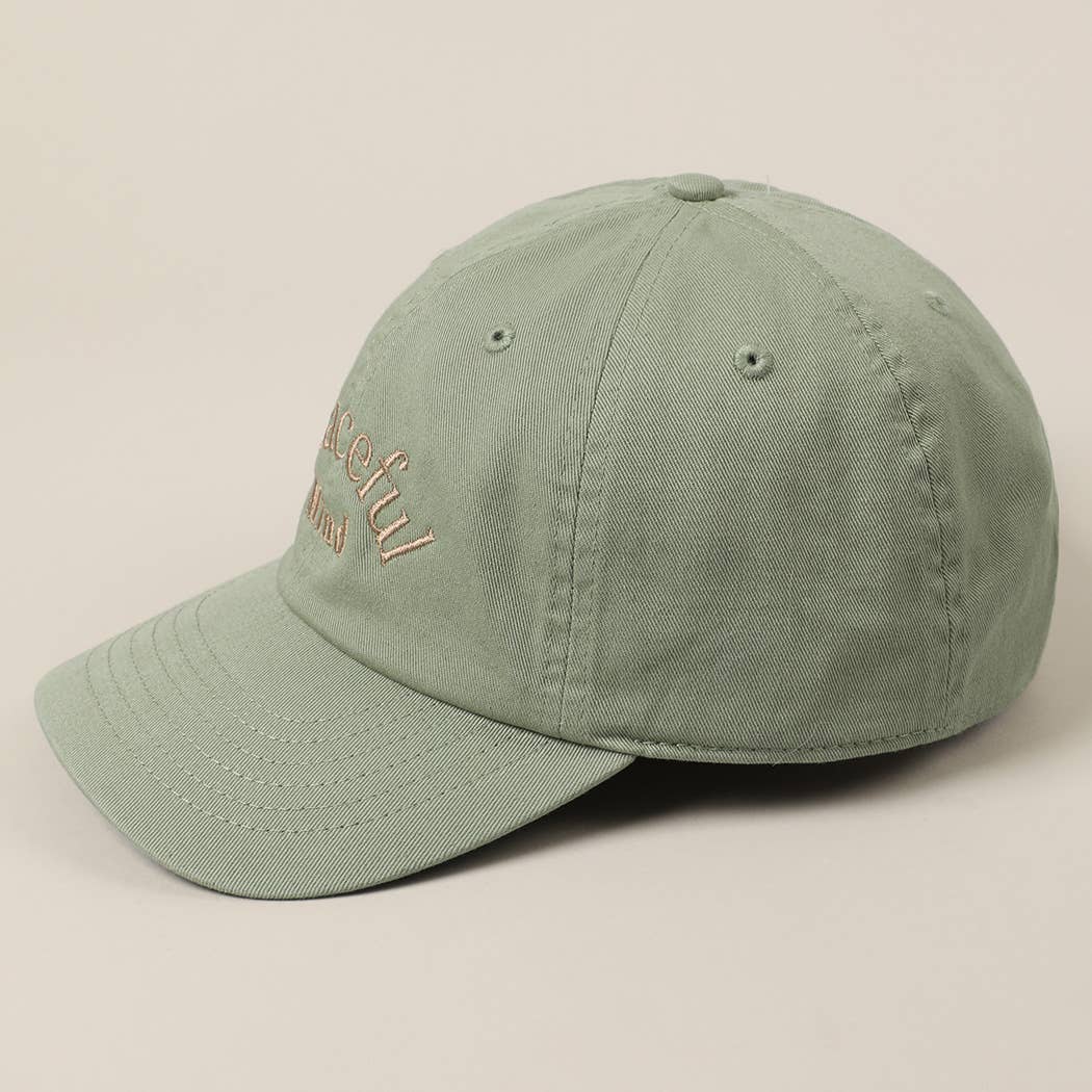 Fashion City – Engroshandel Baseballkasket - Unisex – Broderet baseballkasket med teksten "Peaceful Mind"13