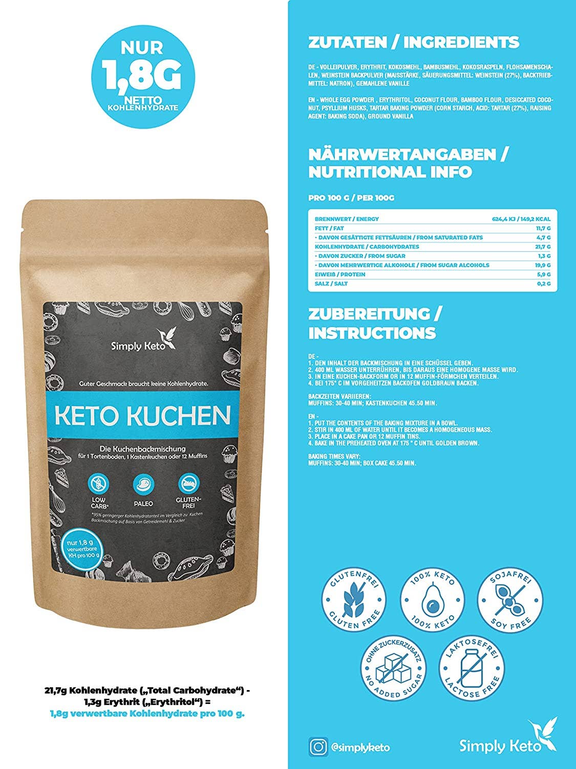 Simply Keto – Großhandel Kuchenbackmischung – KUCHEN Backmischung9